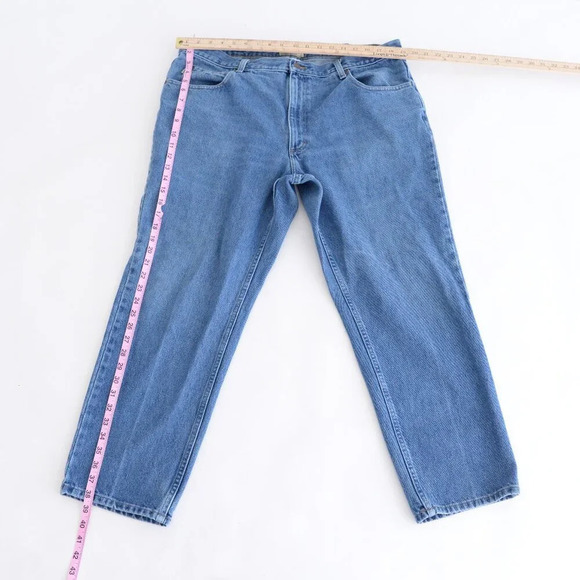 L.L. Bean Classic Fit Blue Mid-wash 100% Cotton Straight Leg Denim Jeans 40X29 - Picture 2 of 12